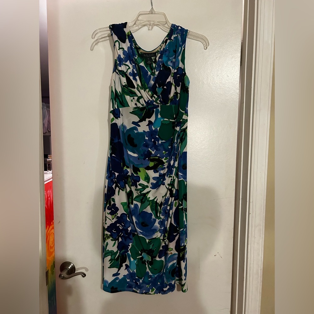 Lauren Ralph Lauren Blue Women's size 10 Floral Sheath Dress